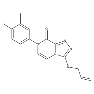 7-(3,4-dimethylphenyl)-3-(prop-2-en-1-ylsulfanyl)-7H,8H-[1,2,4]triazolo[4,3-a]pyrazin-8-one结构式