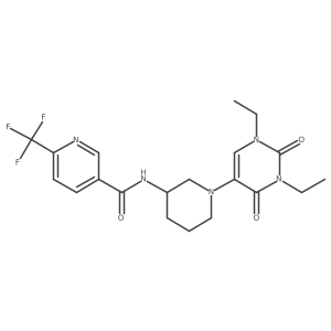N-[1-(1,3-diethyl-2,4-dioxo-1,2,3,4-tetrahydropyrimidin-5-yl)piperidin-3-yl]-6-(trifluoromethyl)pyridine-3-carboxamide结构式
