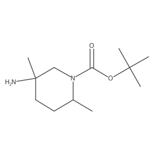 Tert-butyl 5-amino-2,5-dimethyl-piperidine-1-carboxylate结构式