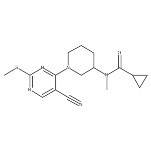 N-{1-[5-cyano-2-(methylsulfanyl)pyrimidin-4-yl]piperidin-3-yl}-N-methylcyclopropanecarboxamide结构式