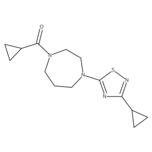 1-Cyclopropanecarbonyl-4-(3-cyclopropyl-1,2,4-thiadiazol-5-yl)-1,4-diazepane结构式