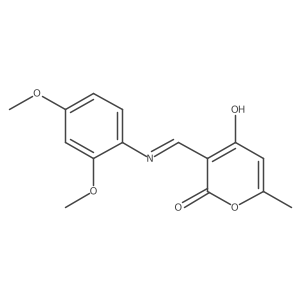 3-{[(2,4-Dimethoxyphenyl)amino]methylene}-6-methylpyran-2,4-dione结构式