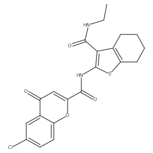 6-chloro-N-[3-(ethylcarbamoyl)-4,5,6,7-tetrahydro-1-benzothiophen-2-yl]-4-oxo-4H-chromene-2-carboxamide Structure