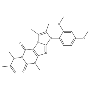 8-(2,4-Dimethoxyphenyl)-1,6,7-trimethyl-3-(1-methyl-2-oxopropyl)-1,3,5-trihydr o-4-imidazolino[1,2-h]purine-2,4-dione结构式