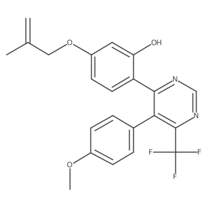 2-(5-(4-Methoxyphenyl)-6-(trifluoromethyl)pyrimidin-4-yl)-5-((2-methylallyl)oxy)phenol结构式