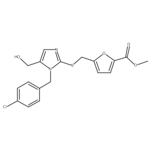 methyl 5-(((1-(4-chlorobenzyl)-5-(hydroxymethyl)-1H-imidazol-2-yl)thio)methyl)furan-2-carboxylate Structure