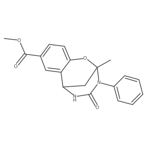 methyl 2-methyl-4-oxo-3-phenyl-3,4,5,6-tetrahydro-2H-2,6-methanobenzo[g][1,3,5]oxadiazocine-8-carboxylate结构式