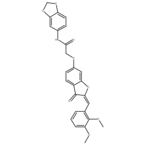 (Z)-N-(benzo[d][1,3]dioxol-5-yl)-2-((2-(2,3-dimethoxybenzylidene)-3-oxo-2,3-dihydrobenzofuran-6-yl)oxy)acetamide结构式