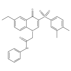 2-(3-((3,4-dimethylphenyl)sulfonyl)-6-ethyl-4-oxoquinolin-1(4H)-yl)-N-phenylacetamide Structure