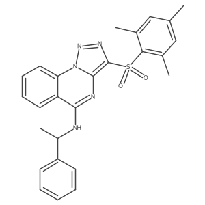 N-(1-phenylethyl)-3-[(2,4,6-trimethylphenyl)sulfonyl][1,2,3]triazolo[1,5-a]quinazolin-5-amine结构式