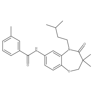 N-(5-isopentyl-3,3-dimethyl-4-oxo-2,3,4,5-tetrahydrobenzo[b][1,4]oxazepin-7-yl)-3-methylbenzamide结构式