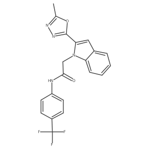 2-[2-(5-methyl-1,3,4-oxadiazol-2-yl)-1H-indol-1-yl]-N-[4-(trifluoromethyl)phenyl]acetamide Structure
