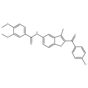 N-[2-(4-chlorobenzoyl)-3-methyl-1-benzofuran-5-yl]-3,4-dimethoxybenzamide结构式