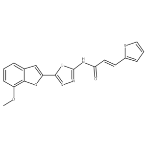 (E)-N-(5-(7-methoxybenzofuran-2-yl)-1,3,4-oxadiazol-2-yl)-3-(thiophen-2-yl)acrylamide Structure