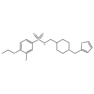 4-ethoxy-3-fluoro-N-({1-[(thiophen-2-yl)methyl]piperidin-4-yl}methyl)benzene-1-sulfonamide结构式