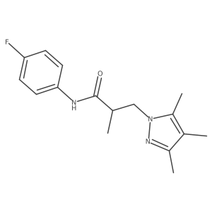 N-(4-fluorophenyl)-2-methyl-3-(3,4,5-trimethyl-1H-pyrazol-1-yl)propanamide Structure