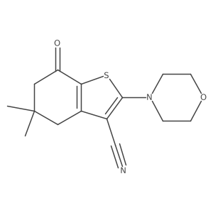 5,5-Dimethyl-2-(morpholin-4-yl)-7-oxo-4,5,6,7-tetrahydro-1-benzothiophene-3-carbonitrile结构式