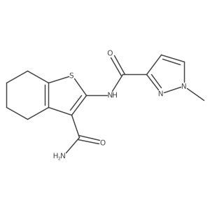N-(3-carbamoyl-4,5,6,7-tetrahydro-1-benzothiophen-2-yl)-1-methyl-1H-pyrazole-3-carboxamide结构式