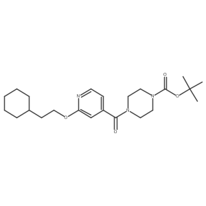 Tert-butyl 4-[2-(2-cyclohexylethoxy)isonicotinoyl]piperazine-1-carboxylate结构式