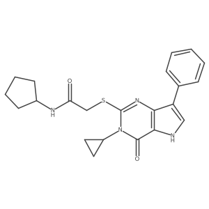 N-cyclopentyl-2-({3-cyclopropyl-4-oxo-7-phenyl-3H,4H,5H-pyrrolo[3,2-d]pyrimidin-2-yl}sulfanyl)acetamide结构式