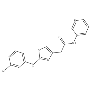 O=C(Cc1csc(Nc2cccc(Cl)c2)n1)Nc1cccnc1结构式