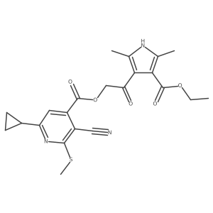2-[4-(ethoxycarbonyl)-2,5-dimethyl-1H-pyrrol-3-yl]-2-oxoethyl 3-cyano-6-cyclopropyl-2-(methylsulfanyl)pyridine-4-carboxylate Structure