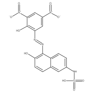 N-[6-Hydroxy-5-[2-(2-hydroxy-3,5-dinitrophenyl)diazenyl]-2-naphthalenyl]sulfamic acid结构式