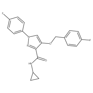 N-cyclopropyl-4-((4-fluorobenzyl)oxy)-1-(4-fluorophenyl)-1H-pyrazole-3-carboxamide Structure