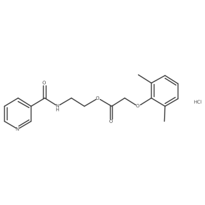 2-[(Pyridin-3-yl)formamido]ethyl 2-(2,6-dimethylphenoxy)acetate hydrochloride Structure