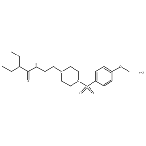 2-ethyl-N-(2-(4-((4-methoxyphenyl)sulfonyl)piperazin-1-yl)ethyl)butanamide hydrochloride结构式