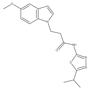 3-(5-methoxy-1H-indol-1-yl)-N-[(2E)-5-(propan-2-yl)-1,3,4-thiadiazol-2(3H)-ylidene]propanamide结构式