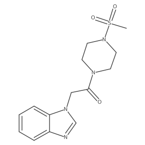 CS(=O)(=O)N1CCN(C(=O)Cn2cnc3ccccc32)CC1结构式
