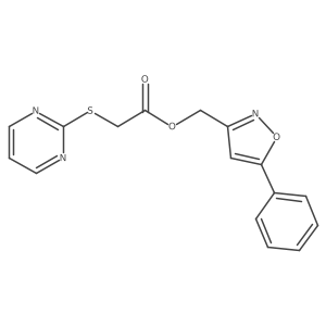 (5-Phenylisoxazol-3-yl)methyl 2-(pyrimidin-2-ylthio)acetate Structure
