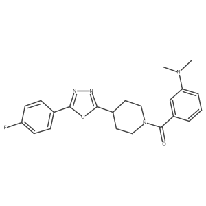 (3-(Dimethylamino)phenyl)(4-(5-(4-fluorophenyl)-1,3,4-oxadiazol-2-yl)piperidin-1-yl)methanone结构式