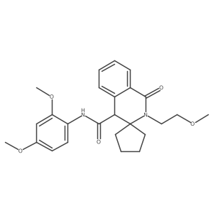 N-(2,4-dimethoxyphenyl)-2'-(2-methoxyethyl)-1'-oxo-1',4'-dihydro-2'H-spiro[cyclopentane-1,3'-isoquinoline]-4'-carboxamide结构式