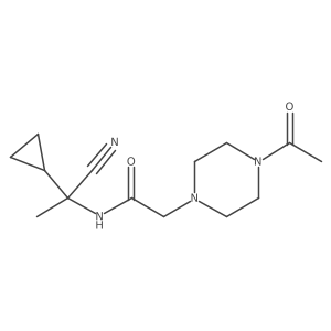 2-(4-acetylpiperazin-1-yl)-N-(1-cyano-1-cyclopropylethyl)acetamide结构式