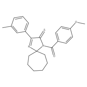 1-(4-Methoxybenzoyl)-3-(3-methylphenyl)-1,4-diazaspiro[4.6]undec-3-ene-2-thione结构式