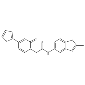 N-(2-methylbenzo[d]thiazol-5-yl)-2-(6-oxo-4-(thiophen-2-yl)pyrimidin-1(6H)-yl)acetamide Structure