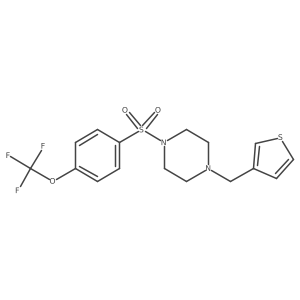 1-[(Thiophen-3-yl)methyl]-4-[4-(trifluoromethoxy)benzenesulfonyl]piperazine Structure