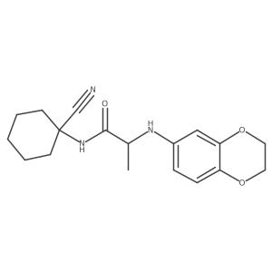 N-(1-cyanocyclohexyl)-2-[(2,3-dihydro-1,4-benzodioxin-6-yl)amino]propanamide结构式