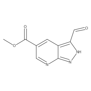Methyl 3-formyl-1h-pyrazolo[3,4-b]pyridine-5-carboxylate结构式