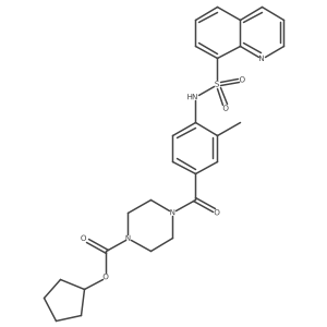 4-[3-Methyl-4-[(8-quinolinylsulfonyl)amino]benzoyl]-1-piperazinecarboxylic acid cyclopentyl ester Structure