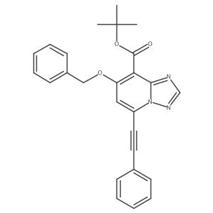 tert-Butyl 7-(benzyloxy)-5-(phenylethynyl)-[1,2,4]triazolo[1,5-a]pyridine-8-carboxylate Structure