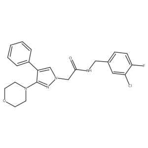 N-(3-chloro-4-fluorobenzyl)-2-(3-morpholino-4-phenyl-1H-pyrazol-1-yl)acetamide结构式