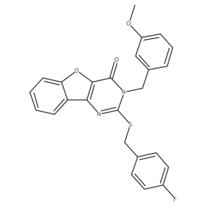 2-[(4-fluorobenzyl)sulfanyl]-3-(3-methoxybenzyl)[1]benzofuro[3,2-d]pyrimidin-4(3H)-one结构式