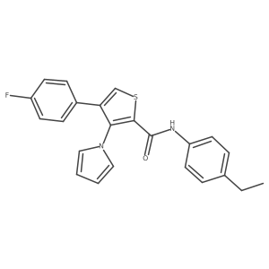N-(4-ethylphenyl)-4-(4-fluorophenyl)-3-(1H-pyrrol-1-yl)thiophene-2-carboxamide Structure