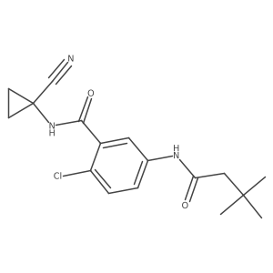 2-chloro-N-(1-cyanocyclopropyl)-5-(3,3-dimethylbutanamido)benzamide Structure