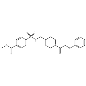 methyl 4-(N-((1-(2-phenoxyacetyl)piperidin-4-yl)methyl)sulfamoyl)benzoate结构式