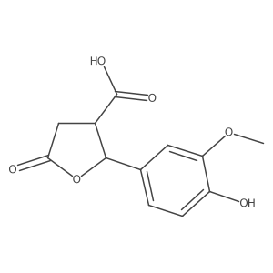 2-(4-Hydroxy-3-methoxyphenyl)-5-oxotetrahydrofuran-3-carboxylic acid Structure