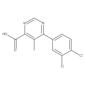 6-(3,4-Dichlorophenyl)-5-methyl-4-pyrimidinecarboxylic acid结构式